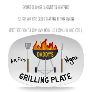 Personalized BBQ Grilling Platter, Father's Day Barbecue Plate, Signature Option image 3