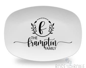 Farmhouse Personalized Family Platter, Custom Last Name Platter, Wedding or Anniversary Gift