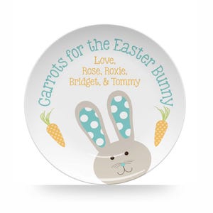 Carrots for the Easter Bunny Personalized Plate Kids Dinnerware for Spring Comes Customized with Name