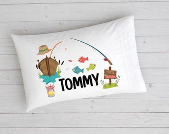 Funda de almohada personalizada para pesca, funda de almohada para campamento de verano