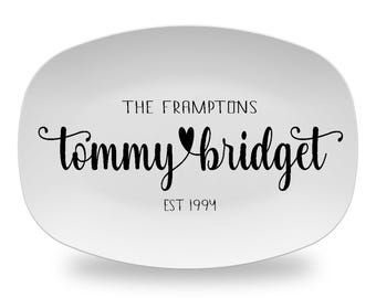 Personalized Family Name Platter, Farmhouse Wedding Gift