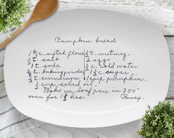 Handwritten Recipe Platter, Handwriting Custom Family Keepsake Plate, Gift for Her
