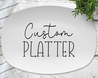 Custom Platter with Your Own Design, Personalized Platter with Your Custom Text or Photo, Add Your Own Artwork or Logo, Polymer Plastic