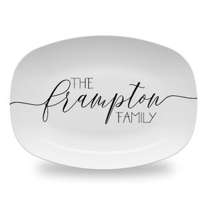 Farmhouse Family Personalized Platter, Custom Last Name Platter,  Wedding or Anniversary Gift, Polymer Plastic