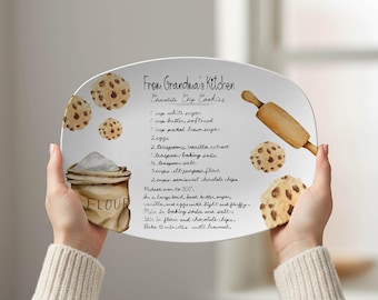 Handwritten Recipe Platter, Custom Family Keepsake, Cookie Design
