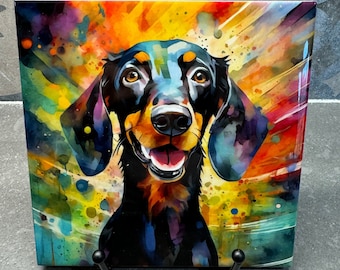 3 Designs! Dachshund Trivet for Hot Dishes. Hot Plate Coaster. Ceramic Tile Art Gift for Dog Lovers. Dachshund Mom or Dad. Wiener Dog.