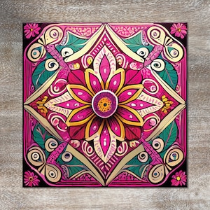 96 Designs! 6x6 Ceramic Tile Trivet. Mexican Style Tile Trivet for Hot Dishes. Mexican Tile Coaster. Mexican Ceramic Tile Art.