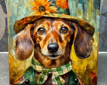 Salvamanteles con diseño de espantapájaros otoñal para platos calientes, posavasos con diseño de azulejos, agarradera personalizada, regalo para amantes de los perros salchichas
