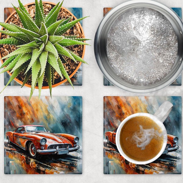 Trivet for Hot Dishes Classic Car Home Decor, Kitchen Decor, Fathers Day Dad, Gift for Dad, Gift for Him, Hot Plate Coaster, Automobile Art