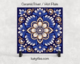 6x6 Traditional Talavera Inspired Hand Glazed Decorative Ceramic