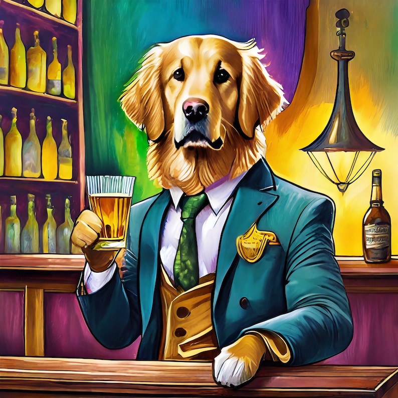 Whisky Golden Retriever Trivet for Hot Dishes. 6x6 Hot Plate. Golden Retriever Gifts. Golden