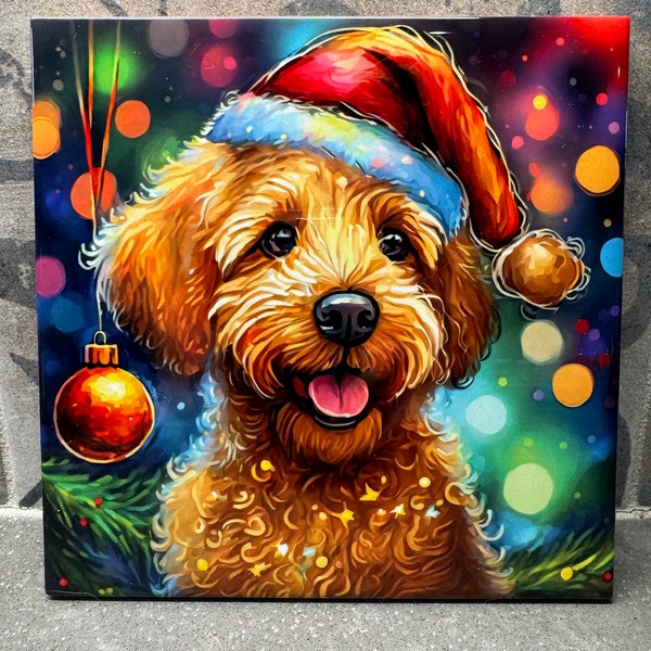 64 Designs! Ceramic Trivet Christmas Goldendoodle. Trivets For Hot Dishes. Hot Pads. Coaster. Tile Trivet. Tile Trivet. Hot Plate.