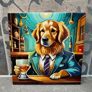 8 Designs! Trivets For Hot Dishes, Golden Retriever Gift, Golden Retriever Art, Golden Retriever Decor, Mancave Decor, Office Decor