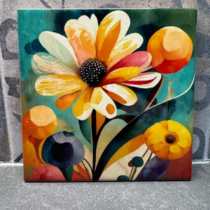 36 Designs! Mid-Century Modern Blumen Hot Pot Untersetzer. Dekoration für Blumenliebhaber. Blumen Untersetzer. Fliesen Untersetzer. Blumen Dekor. Blumenkunst.