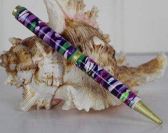 Polymer Clay Pen in Purple and Jewel Tones