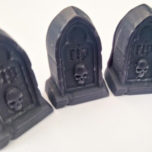 Set of 2 Black Linen Scented Tombstone/Gravestone Wax Melts - Made With a Soy and Paraffin Wax Blend