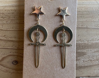 Starsword, Crescent City, ACOTAR, Maas Inspired Sword Earrings
