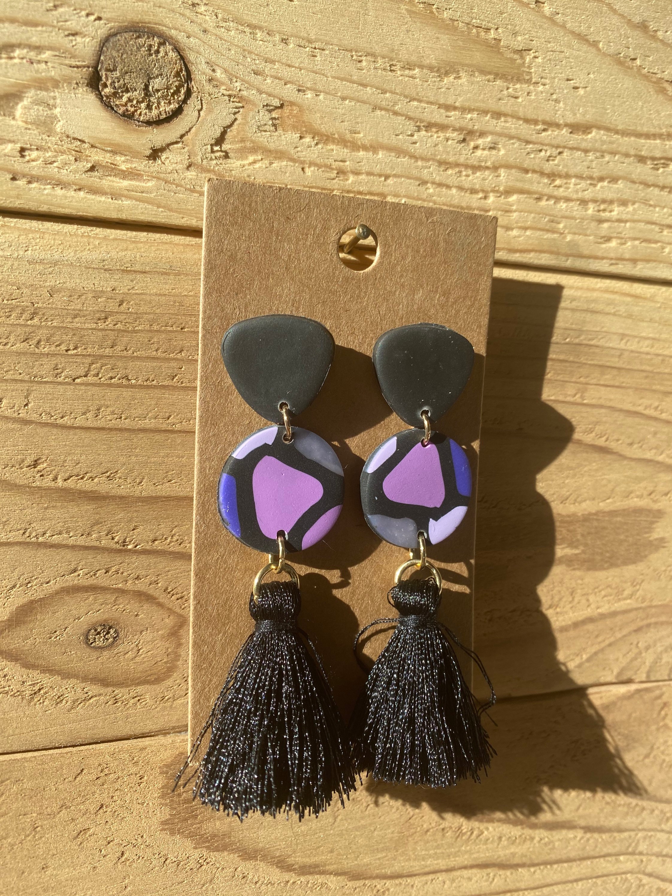 Stained glass 2024 polymer clay earrings