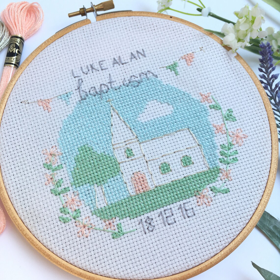 Baptism Christening Cross Stitch Pattern PDF Download Etsy