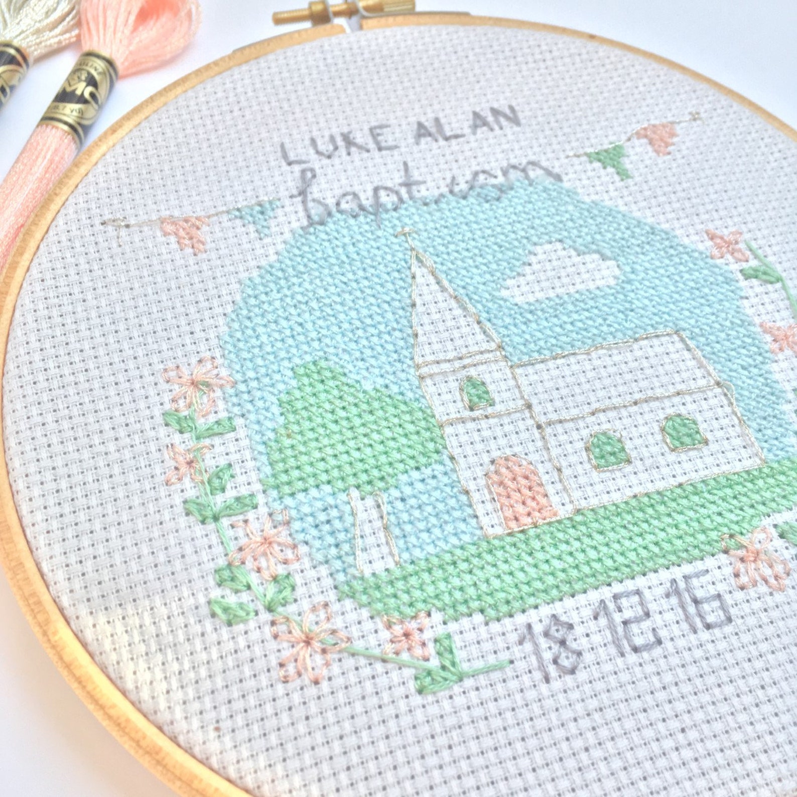 Baptism Christening Cross Stitch Pattern PDF Download Etsy