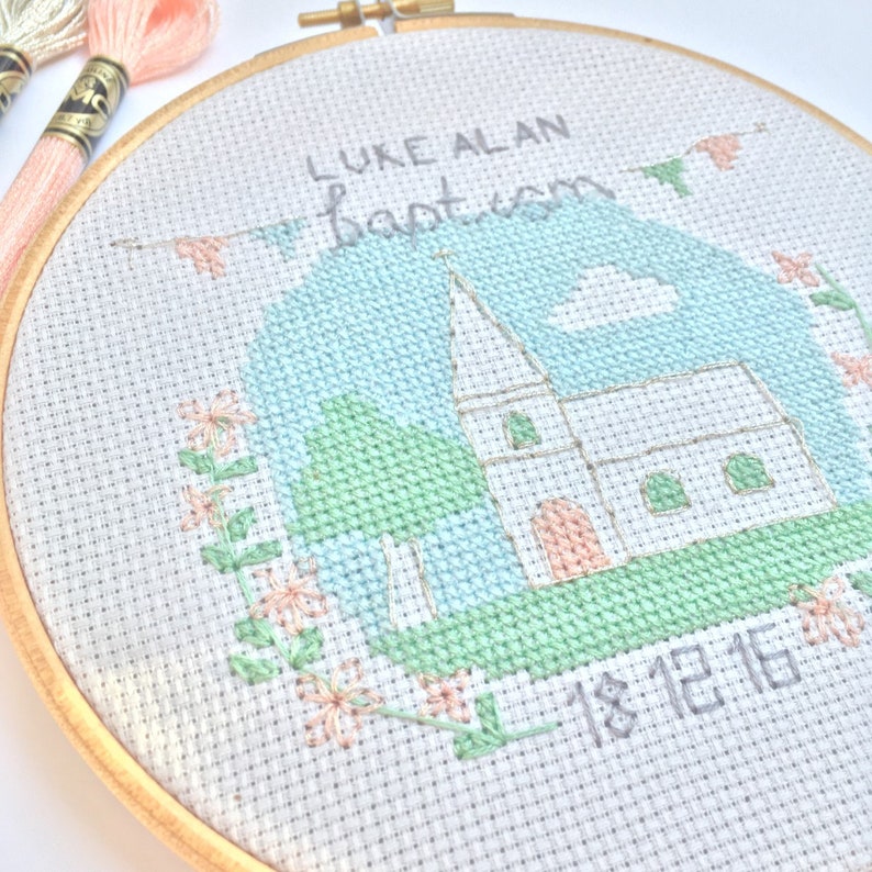Baptism Christening Cross Stitch Pattern PDF Download Etsy