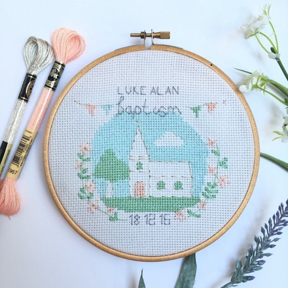 Baptism Christening Cross Stitch Pattern PDF Download Etsy UK