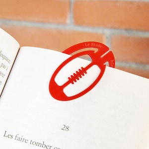 Bookmark Rugby Stadium – Rugby Ball Ovalie – Theme Sport Toulouse - Book Bookmark – Laser cutting and engraving – Made in France