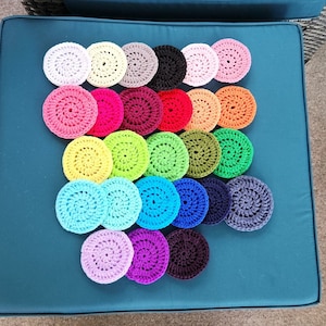 Dish scrubbie, nylon pot scrubber, double round dish scrubbie, scrubby, scrubbies, crochet kitchen scrubber, ready to ship, mesh scrubber,