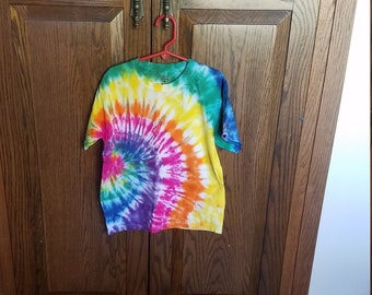 Rainbow tie dye tshirt size youth medium