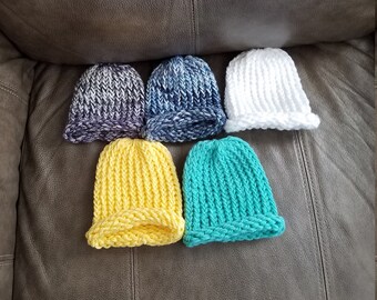 Newborn crocheted hat, ready to ship, photo prop, coming home outfit, hand knit baby hat