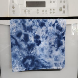 Blaues Batik Geschirrtuch, blau gebatiktes Geschirrtuch, Mehlsack, Einweihungsgeschenk