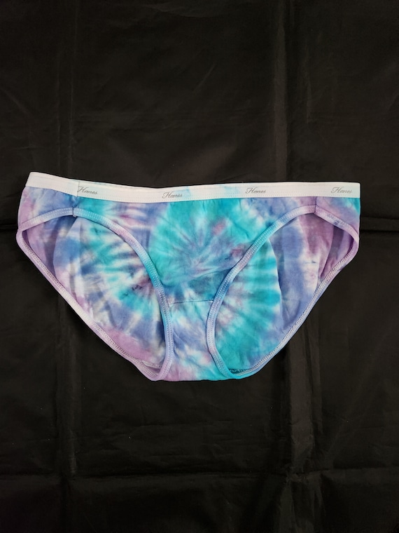Womens Tie Dyed Hanes Bikini Underwear Size 7/large 