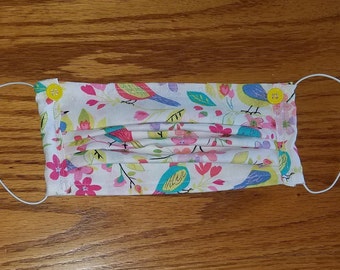Cotton washable face mask adult with filter pocket...made in USA