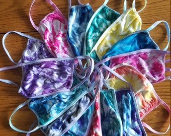 Tie dyed child size cotton face mask, fast shipping