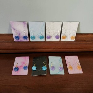 Paw print dangle earrings, dog lover