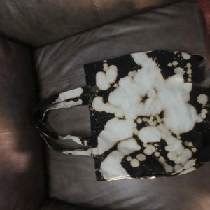 black and white tie dye canvas bag