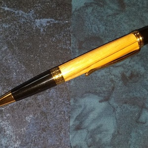Olive wood twist pen, hand turned