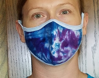 Tie dyed cotton face mask, fast shipping,