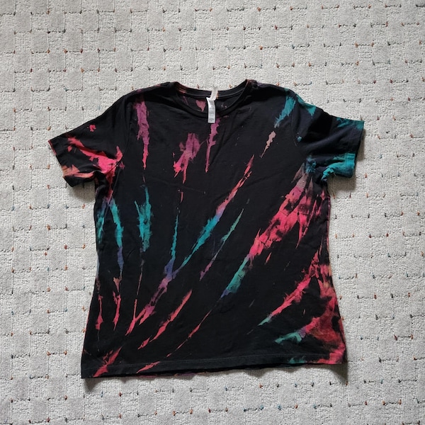 Reverse Tie Dye Damenshirt - Relaxed Fit, rosa, lila, türkis