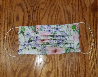 Cotton cloth washable face mask adult with filter pocket...made in the USA