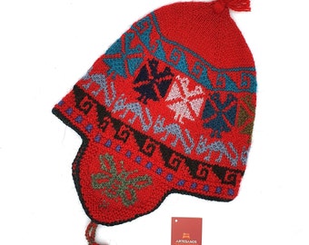 Peruvian Hat Hand knitted, Alpaca hat, beanies, alpaca wool knitted hat, alpaca winter hat, unisex hand knitted alpaca beanie hat, hat