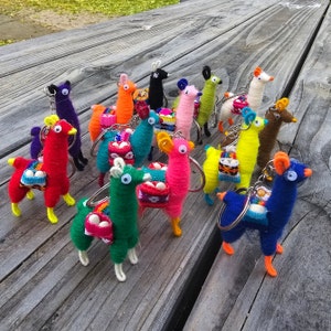3 5 8 PACK Llama Alpaca Key chain, Lama purse lucky key holder, Tiny llama keychain, Llama souvenir, handmade lama, Llama alpaca Party Gift