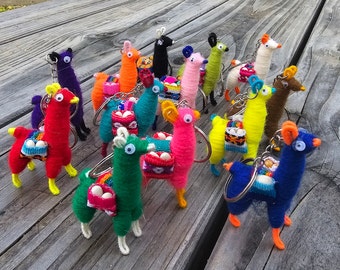 3 5 8 PACK Llama Alpaca Key chain, Lama purse lucky key holder, Tiny llama keychain, Llama souvenir, handmade lama, Llama alpaca Party Gift