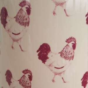 Red and cream cockerel repeat pattern mug image 3