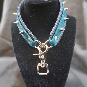Padlock Spiked Collar (100% Genuine Leather)