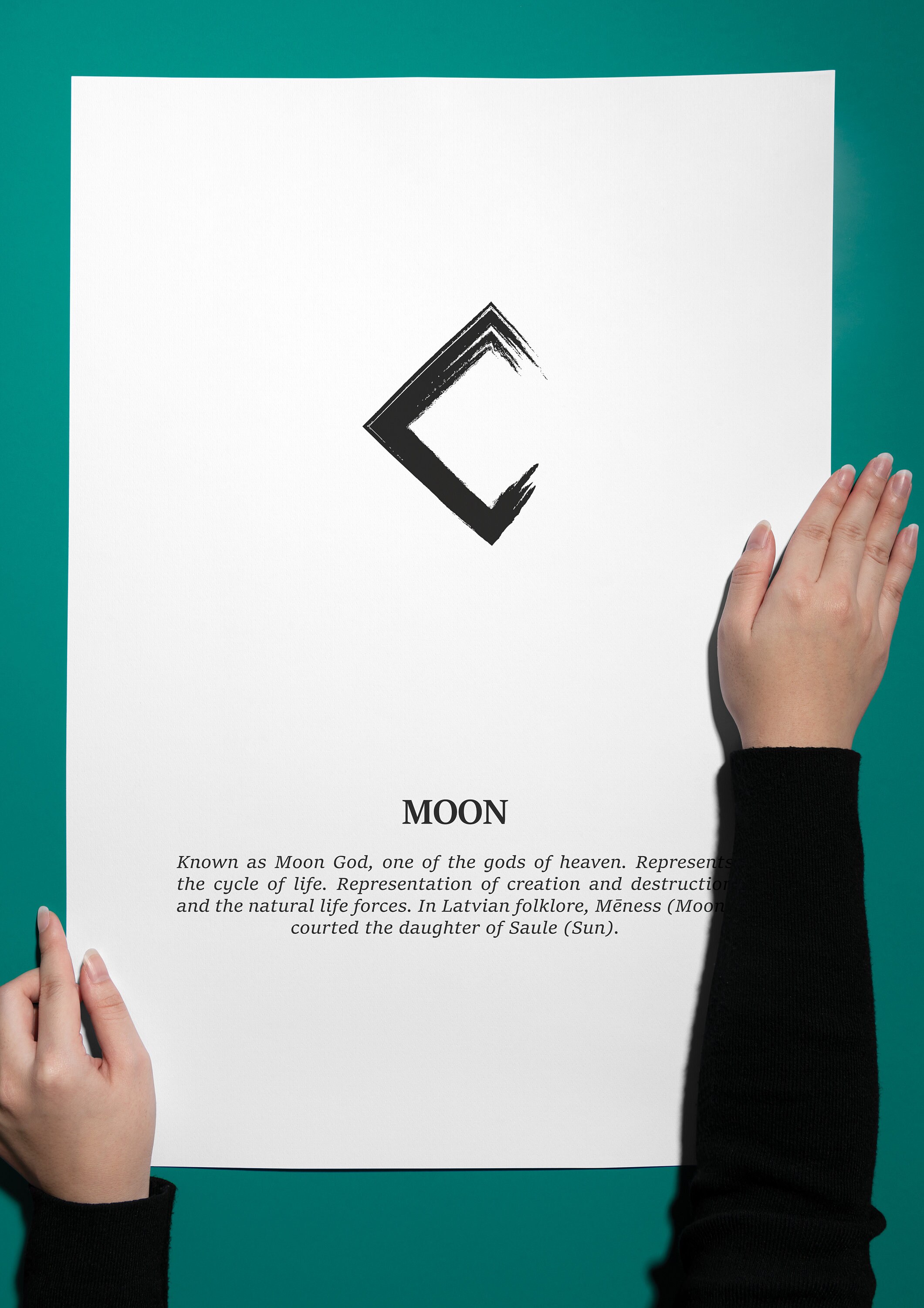 Moon, Latvian Symbolic, Ethnic Symbols, Wall Art, Digital Printable ...