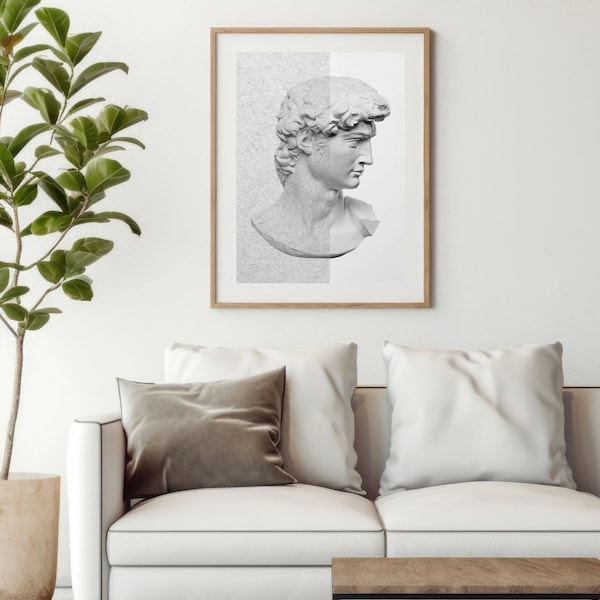 The Statue of David by Michelangelo Buonarroti, Wall art, Digital Printable Poster, Digital Download, Digital Print, Poster Print