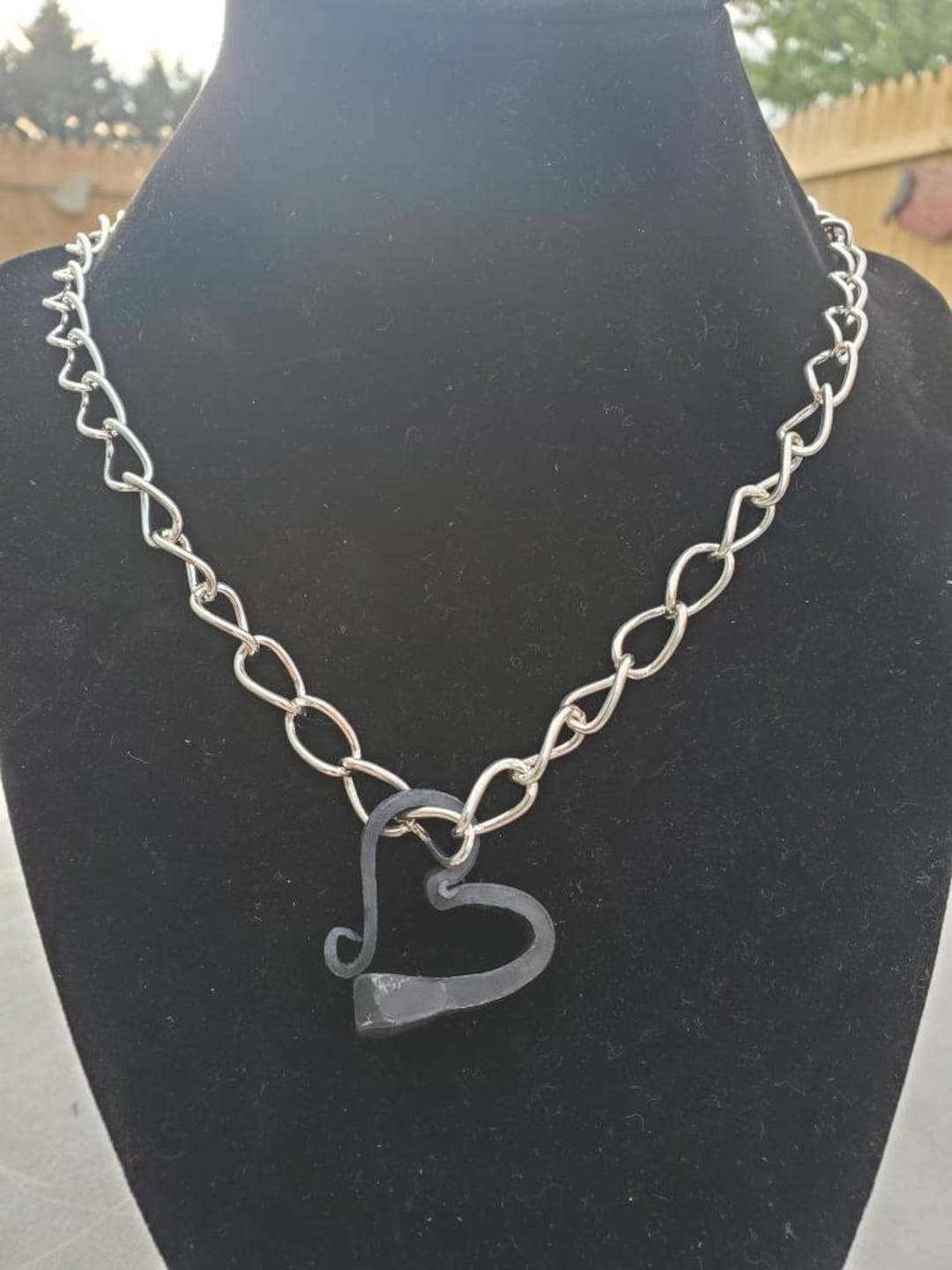 Horseshoe Nail Heart Necklace Etsy
