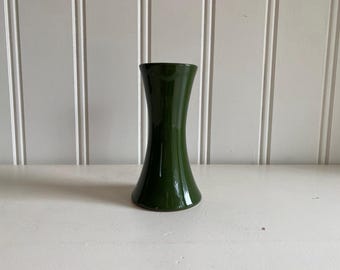 vintage c&co ltd london vaas donkergroen blauw sculpturaal aardewerk mcm halverwege de eeuw midden van de eeuw