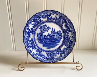 Flow Blue Plate - TOGO Colonial Pottery, Stoke England, antiek blauw transferware